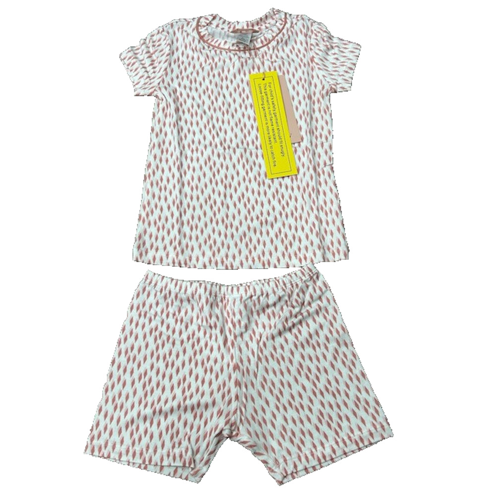 Eberjey Girls Gisele Short Sleeve Top Shorts Bottom Pajama Set Pink Size 4 NWT